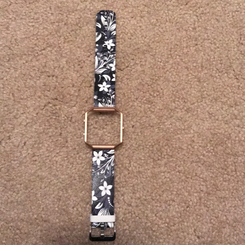 Fit Bit Charge Band. Black White Floral